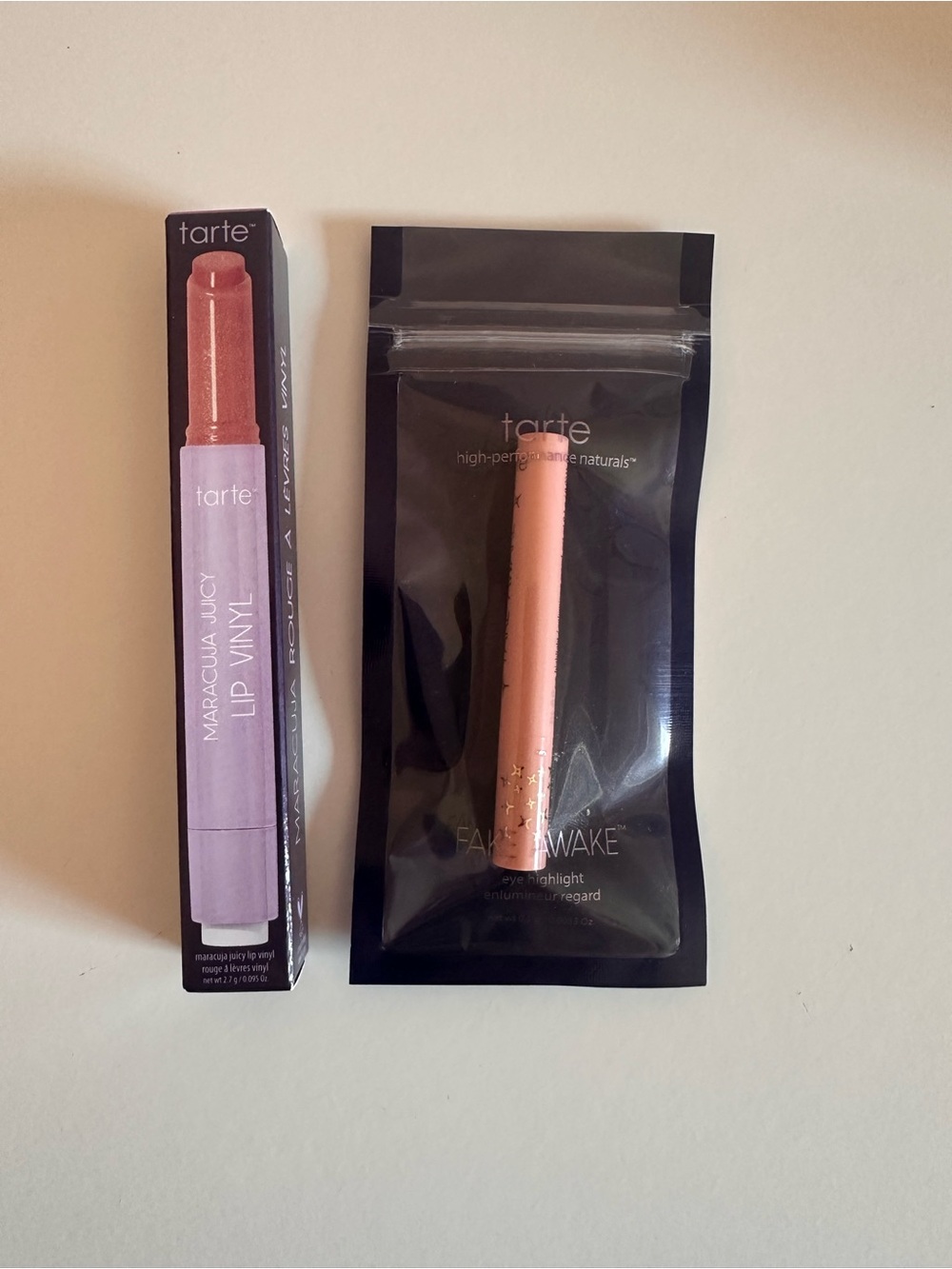 Tarte Lip Vinyl and Fake Awake Eye Highlight